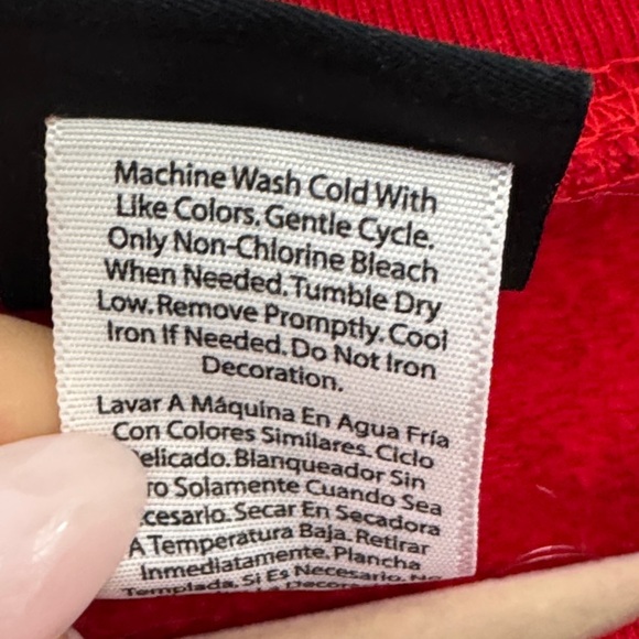 Vintage Disney Mickey Minnie Christmas Sweatshirt Red Snowflake Medium - Picture 8 of 8